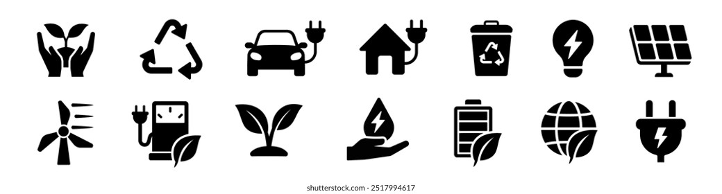 Green energy icon. Ecology icon.