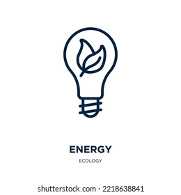 green energy icon from ecology collection. Thin linear green energy, eco, energy outline icon isolated on white background. Line vector green energy sign, symbol for web and mobile