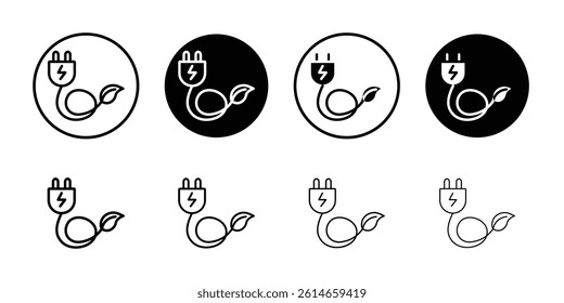 Green energy icon flat and simple set design