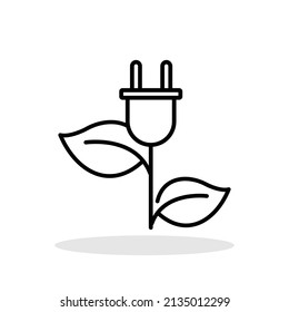 Green Energy Icon in flachem Stil. Eco-Stromsymbol für Ihre Website-Design, Logo, App, UI Vector EPS10.