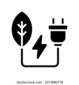 Green Energy Icon, Glyph style icon vector illustration, Suitable for website, mobile app, print, presentation, infographic and any other project.