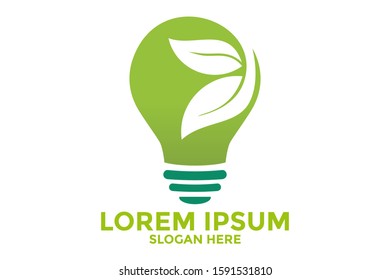 Green Energy Icon, Lamp Bulb Logo , Eco Energy Logo Template Vector Illustration