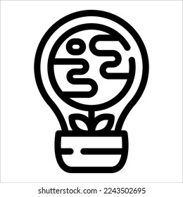 Green Energy Icon, Light Bulb Logo, Ecology Symbol.