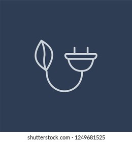 Green energy icon. Green energy linear design concept from Ecology collection. Simple element vector illustration on dark blue background.
