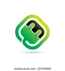 Green Energy Icon Logo Elements