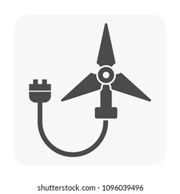 Green energy icon on white.