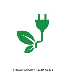 green energy icon on white background