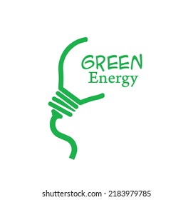 green energy icon on white background