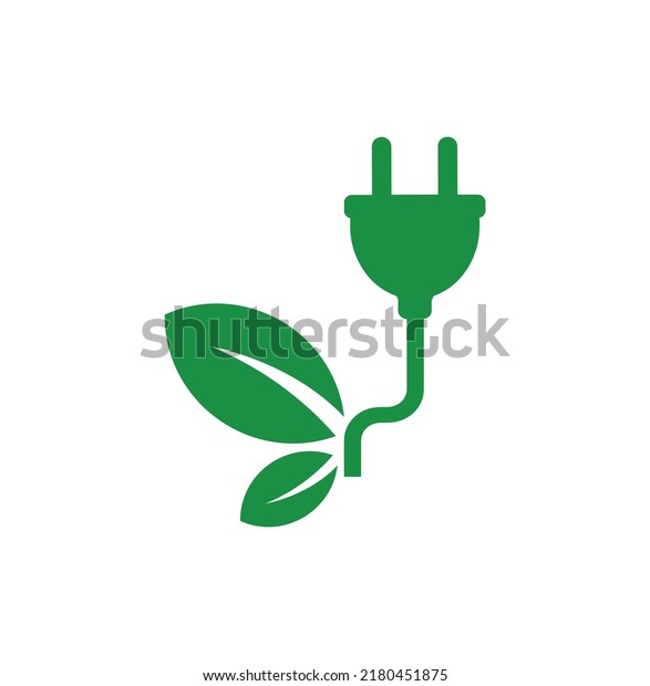 green energy icon on\
white background