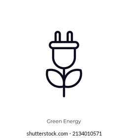 Green Energy icon. Outline style icon design isolated on white background