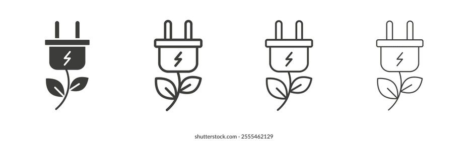 Green energy icon pack. vector illustration