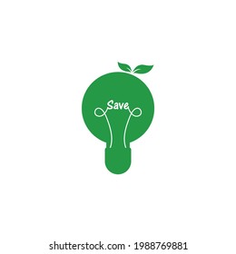 green energy icon Plants inside lamps with power sockets symbolize an environmentally friendly source of energy. vector illustration isolated on white background
