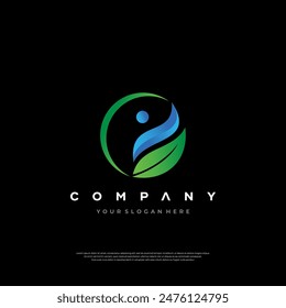 Green energy icon. Renewable eco power logo vector set. Green natural electricity. Leaf nature energy. Premium Design