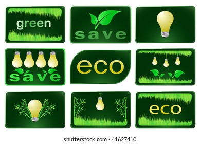 Green energy icon set