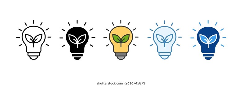 Green Energy Icon Set Multiple Style Collection