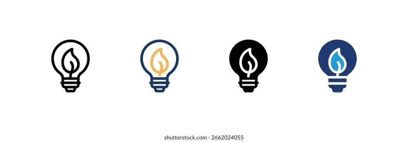 Conjunto de iconos de energía verde colección de estilo múltiple. Ilustración vectorial.