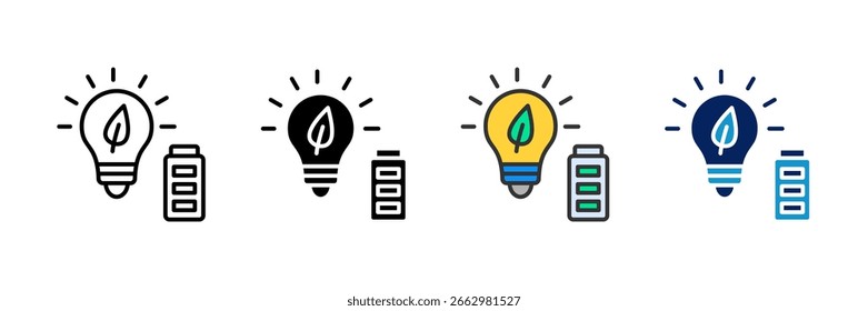 Conjunto de ícones de energia verde Coleção de estilos múltiplos