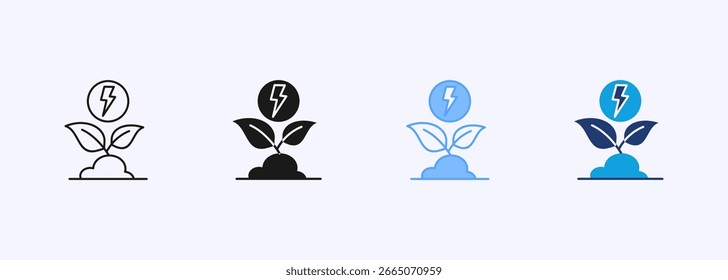 Conjunto de ícones de energia verde Coleção de estilos múltiplos