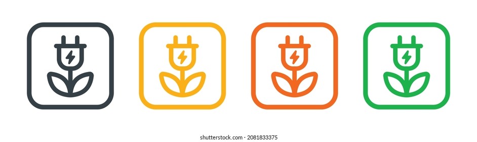 Green energy icon set. Vector illustration