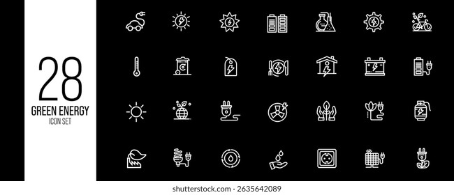 Green Energy Icon Set – Vector Collection

