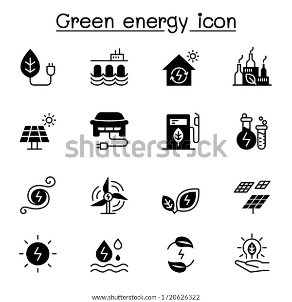 Green\
energy icon set vector illustration graphic\
design