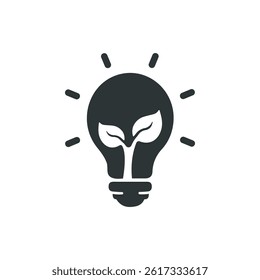 Green energy icon. Solid glyph series icon