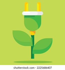Green energy icon. Subtable to place energy, environment, etc.