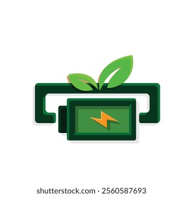 green energy icon. sustainability energy battery. Collection of renewable energy, ecology and green electricity icons. colored flat design style. vector design