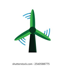 green energy icon. sustainable turbine energy. Collection of renewable energy, ecology and green electricity icons. colored flat design style. vector design