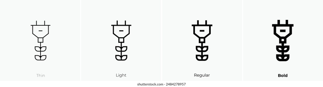 green energy icon. Thin, Light Regular And Bold style design isolated on white background