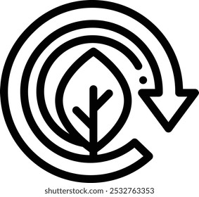 green energy icon. Thin Linear Style Design Isolated On White Background