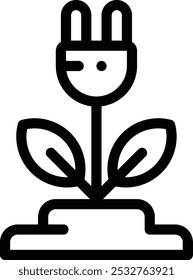 grüne Energie Symbol. Design mit dünnen linearen Stilen einzeln auf weißem Hintergrund