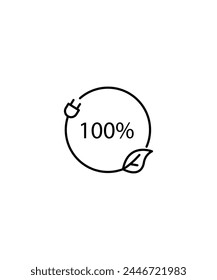 green energy icon, vector best line icon.
