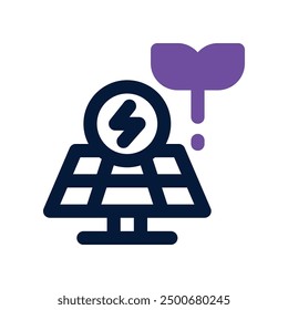 Icono de energía verde. Icono de Vector de doble tono para su Sitio web, móvil, presentación y diseño de logotipo.