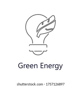 Green energy icon. Vector illustration. Business line icon