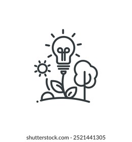 Green energy icon, vector illustration