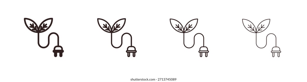 Icono de energía verde. Vector de pictogramas aislados.