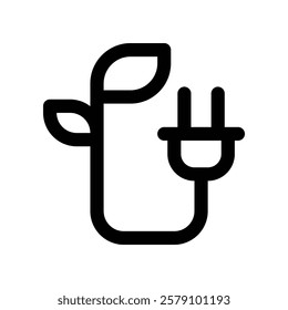 green energy icon. vector line icon for your website, mobile, presentation, and logo design.