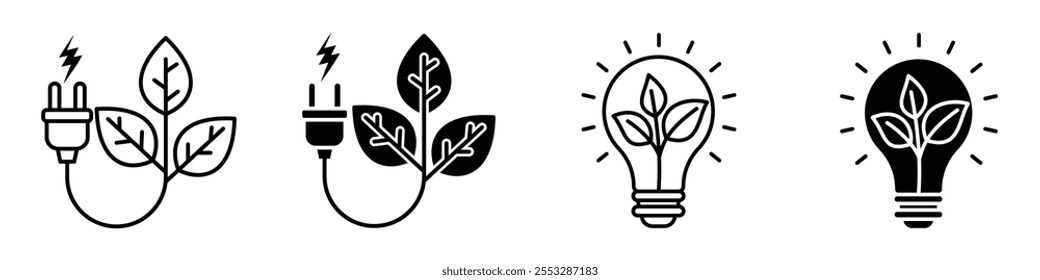 Green energy icon vector set. EPS10