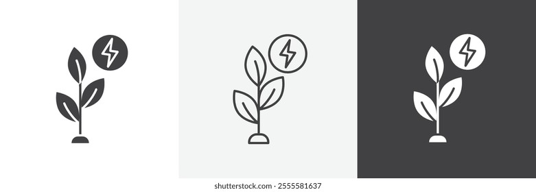 Green energy icon vector set for ui designs