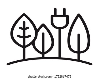 Vector de iconos de ENERGÍA VERDE para web y aplicación