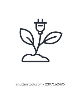 green energy icon. vector.Editable stroke.linear style sign for use web design,logo.Symbol illustration.