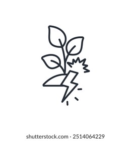 icono de energía verde. Vector. Trazo editable. signo de estilo lineal para uso Diseño web, logotipo. Ilustración de símbolo.