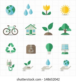 Green energy icons