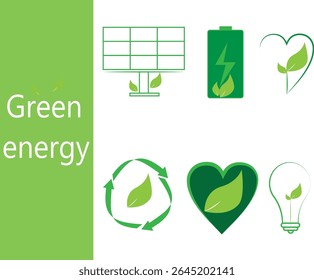 Ícones de energia verde . .