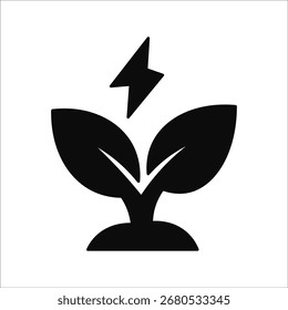 green energy icons. simple solid vector