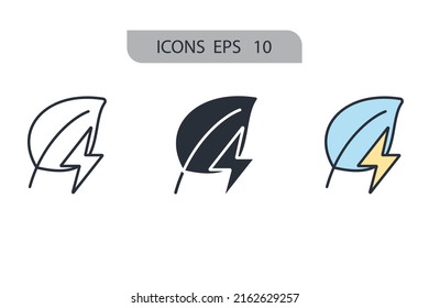 green energy icons  symbol vector elements for infographic web