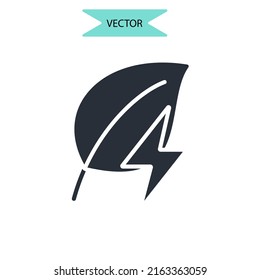 green energy icons  symbol vector elements for infographic web