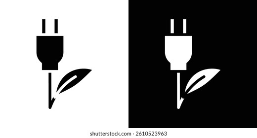 Green energy icons vector set in solid flat style