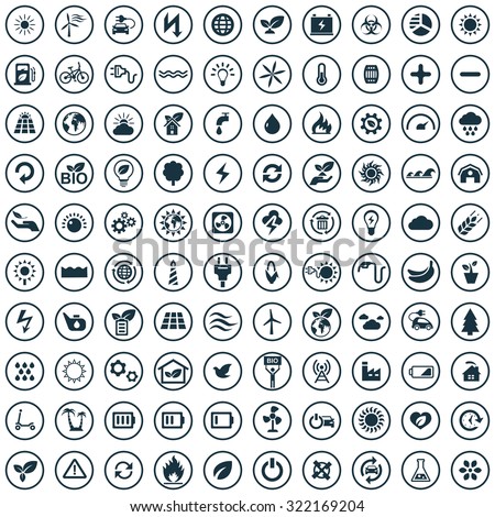 green energy Icons Vector set